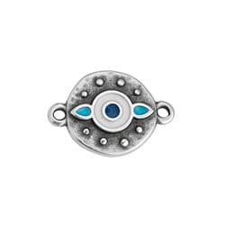 SILV.ANT. (GQE8517-B) (GQE8517-X) Alloy Eye motif ethnic with 2 drops with 2 rings 20x14mm (2 PCS) (GQE8517-X) Alloy Eye motif ethnic with 2 drops with 2 rings 20x14mm (2 PCS)