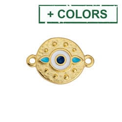(GQE8517-X) Alloy Eye motif ethnic with 2 drops with 2 rings 20x14mm (2 PCS) (GQE8517-X) Alloy Eye motif ethnic with 2 drops with 2 rings 20x14mm (2 PCS)