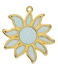 CYAN (GQF8710-GC) (GQF8710-X) Alloy Flower motif vitraux pendant 28x29mm (1 PC) (GQF8710-X) Alloy Flower motif vitraux pendant 28x29mm (1 PC)
