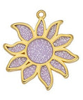 PURPLE (GQF8710-GP) (GQF8710-X) Alloy Flower motif vitraux pendant 28x29mm (1 PC) (GQF8710-X) Alloy Flower motif vitraux pendant 28x29mm (1 PC)