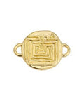 24KT. GOLD PLATED (GQL8711-G) (GQF8711-G) Alloy Round motif with maze with 2 rings 14x20mm (2 PCS) (GQF8711-G) Alloy Round motif with maze with 2 rings 14x20mm (2 PCS)