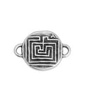 SILVER ANTIQUE (GQL8711-SA) (GQF8711-G) Alloy Round motif with maze with 2 rings 14x20mm (2 PCS) (GQF8711-G) Alloy Round motif with maze with 2 rings 14x20mm (2 PCS)