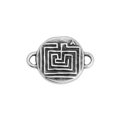 SILVER ANTIQUE (GQL8711-SA) (GQF8711-G) Alloy Round motif with maze with 2 rings 14x20mm (2 PCS) (GQF8711-G) Alloy Round motif with maze with 2 rings 14x20mm (2 PCS)
