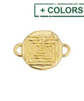 (GQF8711-G) Alloy Round motif with maze with 2 rings 14x20mm (2 PCS) (GQF8711-G) Alloy Round motif with maze with 2 rings 14x20mm (2 PCS)