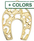 (GQH6725X) 44X58MM Horseshoe motif with perforated pattern pendant (1 PC) (GQH6725X) 44X58MM Horseshoe motif with perforated pattern pendant (1 PC)