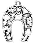 (GQH6725B) SILVER PLATED (GQH6725X) 44X58MM Horseshoe motif with perforated pattern pendant (1 PC) (GQH6725X) 44X58MM Horseshoe motif with perforated pattern pendant (1 PC)