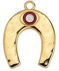 (GQH6731A) Horse shoe motif with eye pendant 26X34MM 24KT GOLD PLATED (1 PC) (GQH6731A) Horse shoe motif with eye pendant 26X34MM 24KT GOLD PLATED (1 PC)