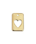 (GQH7086A) Rectangular motif with perforated heart pendant 10X15MM (4 PCS) (GQH7086A) Rectangular motif with perforated heart pendant 10X15MM (4 PCS)