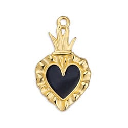 (GQH7100X) Mexican heart motif pendant 15X27MM (2 PCS) (GQH7100X) Mexican heart motif pendant 15X27MM (2 PCS)