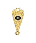 (GQH7216A) GOLD/BLACK (GQH7216X) Heart motif with eye and grains with 2 rings 23x10mm (2 PCS) (GQH7216X) Heart motif with eye and grains with 2 rings 23x10mm (2 PCS)