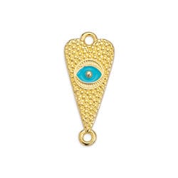 (GQH7216B) GOLD/AQUA (GQH7216X) Heart motif with eye and grains with 2 rings 23x10mm (2 PCS) (GQH7216X) Heart motif with eye and grains with 2 rings 23x10mm (2 PCS)