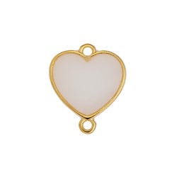 (GQH7457C) GOLD / WHITE OPAL (GQH7457X) Heart motif wireframe Vitraux with 2 rings (2 PCS) (GQH7457X) Heart motif wireframe Vitraux with 2 rings (2 PCS)