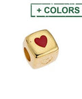 (GQH8062-X) Alloy Bead 10.5mm cube ''love'' Φ5mm (1 PC) (GQH8062-X) Alloy Bead 10.5mm cube ''love'' Φ5mm (1 PC)
