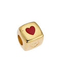 GD.PL./RED (GQH8062-GDR) (GQH8062-X) Alloy Bead 10.5mm cube ''love'' Φ5mm (1 PC) (GQH8062-X) Alloy Bead 10.5mm cube ''love'' Φ5mm (1 PC)