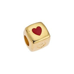 GD.PL./RED (GQH8062-GDR) (GQH8062-X) Alloy Bead 10.5mm cube ''love'' Φ5mm (1 PC) (GQH8062-X) Alloy Bead 10.5mm cube ''love'' Φ5mm (1 PC)