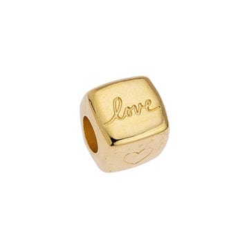 (GQH8062-X) Alloy Bead 10.5mm cube ''love'' Φ5mm (1 PC) (GQH8062-X) Alloy Bead 10.5mm cube ''love'' Φ5mm (1 PC)