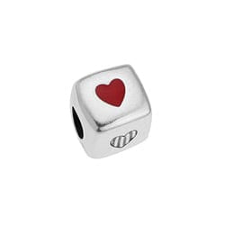 SILV.ANT/RED (GQH8062-SAR) (GQH8062-X) Alloy Bead 10.5mm cube ''love'' Φ5mm (1 PC) (GQH8062-X) Alloy Bead 10.5mm cube ''love'' Φ5mm (1 PC)