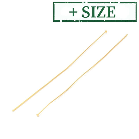 (GQH8399-X) Brass Flat Head Pins, Real 18K Gold Plated  (30 PCS) (GQH8399-X) Brass Flat Head Pins, Real 18K Gold Plated  (30 PCS)