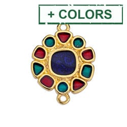 (GQL6863X) 17 x 23MM Motif daisy candy with 2 rings (1 PC) (GQL6863X) 17 x 23MM Motif daisy candy with 2 rings (1 PC)
