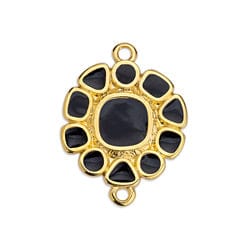 (GQL6863A) 24KT GOLD PLATED / BLACK (GQL6863X) 17 x 23MM Motif daisy candy with 2 rings (1 PC) (GQL6863X) 17 x 23MM Motif daisy candy with 2 rings (1 PC)