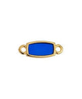 (GQL7202B) SOFT COBALT (GQL7202X) Rectangular motif vitraux with 2 rings 16x6mm (3 PCS) (GQL7202X) Rectangular motif vitraux with 2 rings 16x6mm (3 PCS)