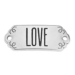 (GQL7239B) SILVER ANTIQUE (GQL7239X) Girlie ID LOVE 30x12mm (2 PCS) (GQL7239X) Girlie ID LOVE 30x12mm (2 PCS)