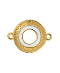 GOLD/WHITE (GQL7724A) (GQL7724X) Round motif wtih textured pattern 22X16MM (2 PCS) (GQL7724X) Round motif wtih textured pattern 22X16MM (2 PCS)