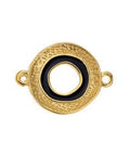 GOLD/BLACK (GQL7724B) (GQL7724X) Round motif wtih textured pattern 22X16MM (2 PCS) (GQL7724X) Round motif wtih textured pattern 22X16MM (2 PCS)