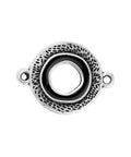 SILV.ANT/BLACK (GQL7724C) (GQL7724X) Round motif wtih textured pattern 22X16MM (2 PCS) (GQL7724X) Round motif wtih textured pattern 22X16MM (2 PCS)