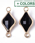 (GQL7881-X) Glass Links, Faceted, Rhombus, 22x10mm (2 PCS) (GQL7881-X) Glass Links, Faceted, Rhombus, 22x10mm (2 PCS)