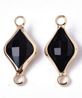 BLACK (GQL7881-B) (GQL7881-X) Glass Links, Faceted, Rhombus, 22x10mm (2 PCS) (GQL7881-X) Glass Links, Faceted, Rhombus, 22x10mm (2 PCS)
