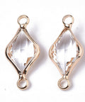 CLEAR (GQL7881-A) (GQL7881-X) Glass Links, Faceted, Rhombus, 22x10mm (2 PCS) (GQL7881-X) Glass Links, Faceted, Rhombus, 22x10mm (2 PCS)