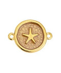 (GQL8048-GP) Alloy Round motif 21x16mm with textured starfish with 2 rings (2 PCS) (GQL8048-GP) Alloy Round motif 21x16mm with textured starfish with 2 rings (2 PCS)