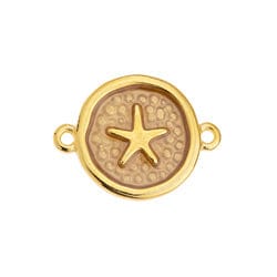 (GQL8048-GP) Alloy Round motif 21x16mm with textured starfish with 2 rings (2 PCS) (GQL8048-GP) Alloy Round motif 21x16mm with textured starfish with 2 rings (2 PCS)