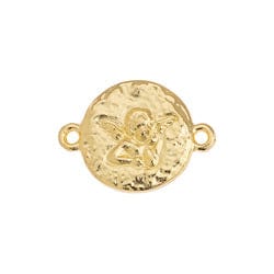 (GQL8051-G) Alloy Round motif 20x15mm with angel with 2 rings (2 PCS) (GQL8051-G) Alloy Round motif 20x15mm with angel with 2 rings (2 PCS)