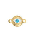 (GQL8055-GWH) Alloy Round motif 15x10mm with eye with 2 rings (2 PCS) (GQL8055-GWH) Alloy Round motif 15x10mm with eye with 2 rings (2 PCS)