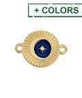 (GQL8061-X) Alloy Round motif with star & rays with 2 rings  (2 PCS) (GQL8061-X) Alloy Round motif with star & rays with 2 rings  (2 PCS)