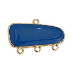SKY BLUE / 24KT.GOLD PLATED (GQL8455-G9160) (GQL8455-X) Alloy Component Rectangular 28x17mm with 4 rings (1 PC) (GQL8455-X) Alloy Component Rectangular 28x17mm with 4 rings (1 PC)