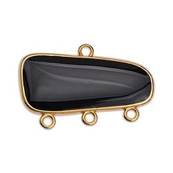 BLACK DIAMOND ./24KT,GOLD PALTED (GQL8455-G9222) (GQL8455-X) Alloy Component Rectangular 28x17mm with 4 rings (1 PC) (GQL8455-X) Alloy Component Rectangular 28x17mm with 4 rings (1 PC)