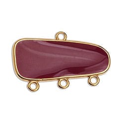 FUCHSIA / 24KT.GD.PL. (GQL8455-G9148) (GQL8455-X) Alloy Component Rectangular 28x17mm with 4 rings (1 PC) (GQL8455-X) Alloy Component Rectangular 28x17mm with 4 rings (1 PC)