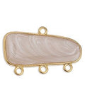 WHITE PEARL / 24.GD.PL. (GQL8455-G818) (GQL8455-X) Alloy Component Rectangular 28x17mm with 4 rings (1 PC) (GQL8455-X) Alloy Component Rectangular 28x17mm with 4 rings (1 PC)