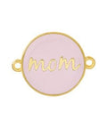 GD.PL./ PINK (GQM8248A) (GQM8248-X) Round motif ''mom'' with 2 rings 23x18mm link (1 PC) (GQM8248-X) Round motif ''mom'' with 2 rings 23x18mm link (1 PC)