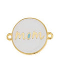 GD.PL / WHITE/ BLUE (GQM8248B) (GQM8248-X) Round motif ''mom'' with 2 rings 23x18mm link (1 PC) (GQM8248-X) Round motif ''mom'' with 2 rings 23x18mm link (1 PC)