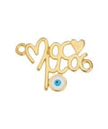24KT. GD.PLATED (GQM8251-G) (GQM8251-X) Motif ''Μαμά'' with eye with 2 rings 21x15mm (2 PCS) (GQM8251-X) Motif ''Μαμά'' with eye with 2 rings 21x15mm (2 PCS)