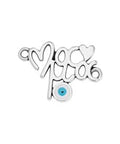 SILV.ANTIQUE (GQM8251-S) (GQM8251-X) Motif ''Μαμά'' with eye with 2 rings 21x15mm (2 PCS) (GQM8251-X) Motif ''Μαμά'' with eye with 2 rings 21x15mm (2 PCS)