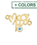 (GQM8251-X) Motif ''Μαμά'' with eye with 2 rings 21x15mm (2 PCS) (GQM8251-X) Motif ''Μαμά'' with eye with 2 rings 21x15mm (2 PCS)