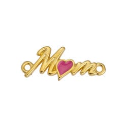 24KT.GD.PL. /PINK (GQM8519G) (GQM8519-X) Alloy Motif mom with heart with 2 rings 10x23mm (2 PCS) (GQM8519-X) Alloy Motif mom with heart with 2 rings 10x23mm (2 PCS)