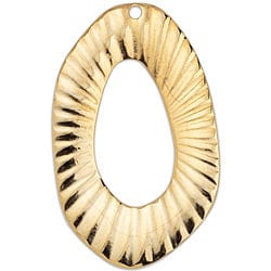 (GQP6796A) 35X22MM Oval ring component organic with rays with 1 hole (1 PC) (GQP6796A) 35X22MM Oval ring component organic with rays with 1 hole (1 PC)