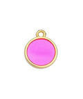 (GQP6870A) GD.PL;/FUCHSIA FLORESCANT (GQP6870X) 11 x 14MM Round wireframe Vitraux pendant (2 PCS) (GQP6870X) 11 x 14MM Round wireframe Vitraux pendant (2 PCS)