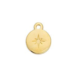 (GQP7534A) Round motif 12x15mm with Bethlehem star pendant (4 PCS) (GQP7534A) Round motif 12x15mm with Bethlehem star pendant (4 PCS)